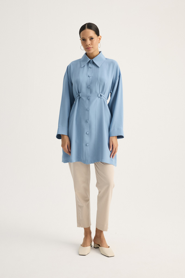 Gömlek Yaka Tunik Bebe Mavisi - 3