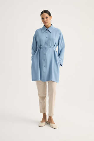 Gömlek Yaka Tunik Bebe Mavisi - 5