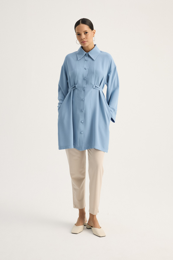 Gömlek Yaka Tunik Bebe Mavisi - 5