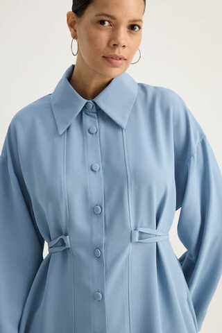 Gömlek Yaka Tunik Bebe Mavisi - 6