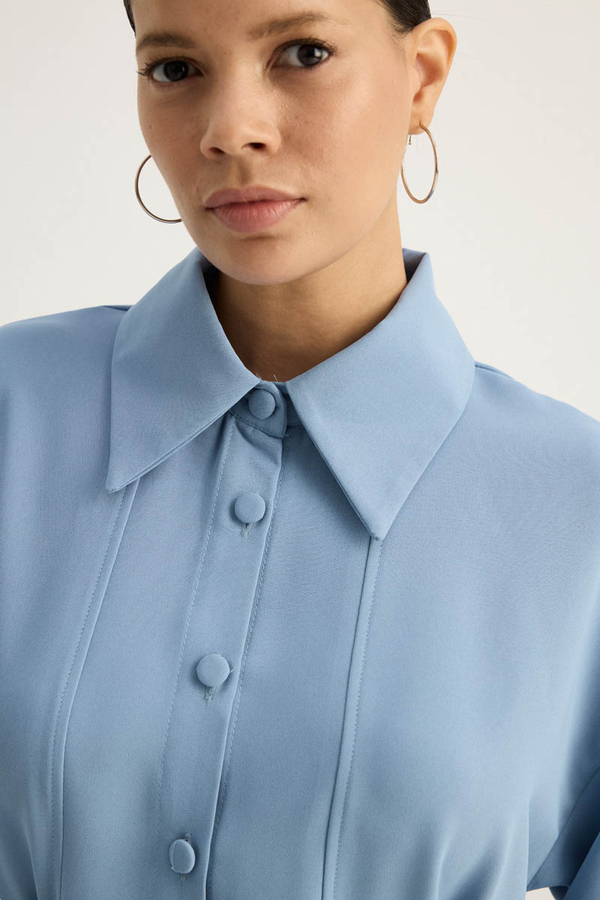 Gömlek Yaka Tunik Bebe Mavisi - 11