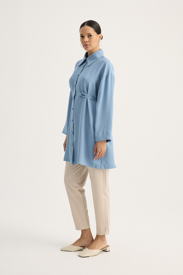 Gömlek Yaka Tunik Bebe Mavisi - 10