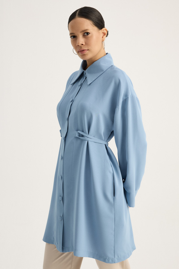 Gömlek Yaka Tunik Bebe Mavisi - 2