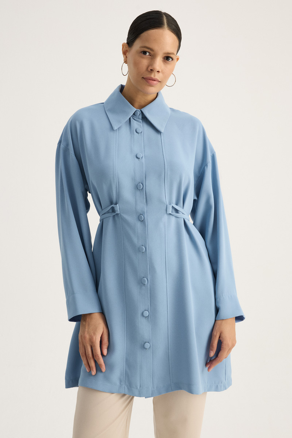 Gömlek Yaka Tunik Bebe Mavisi - 4