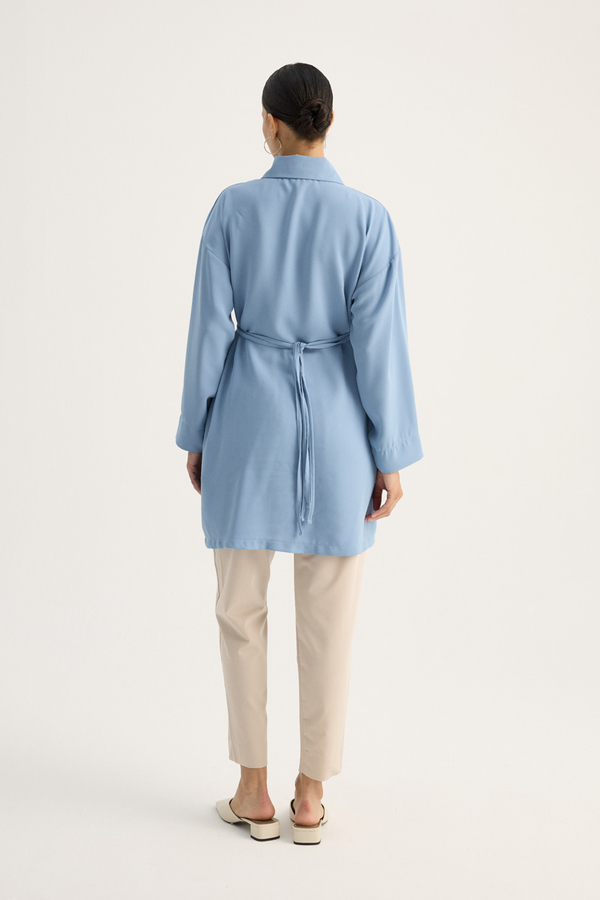 Gömlek Yaka Tunik Bebe Mavisi - 13