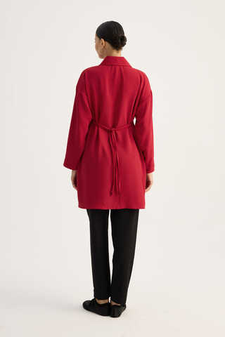 Gömlek Yaka Tunik Kırmızı - 7
