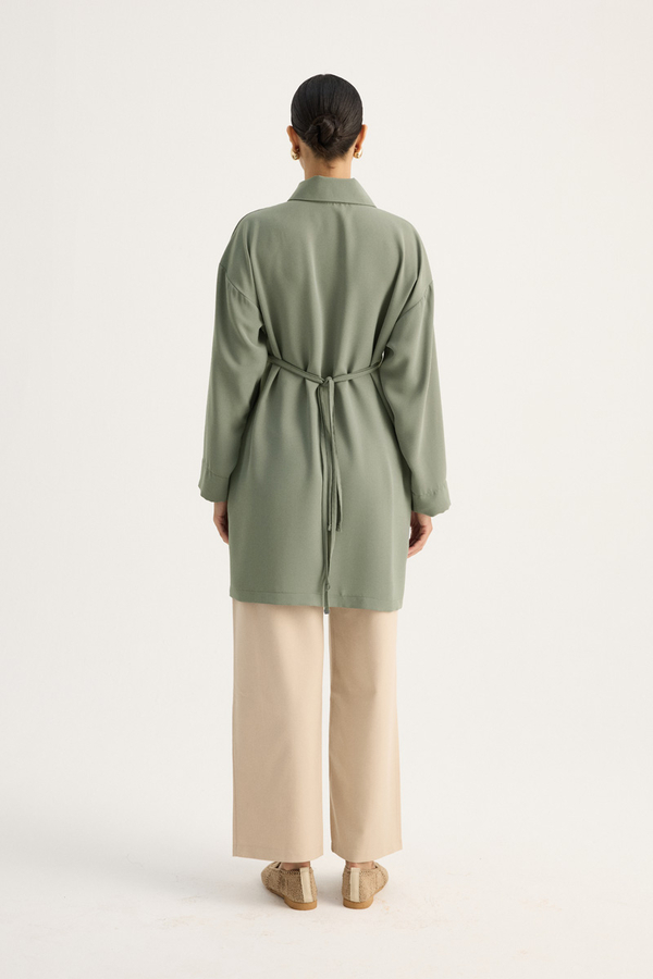 Gömlek Yaka Tunik Koyu Mint - 11