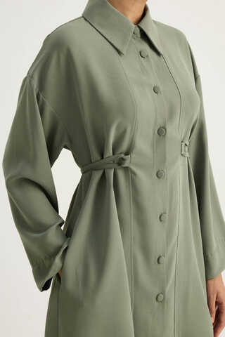 Gömlek Yaka Tunik Koyu Mint - 9
