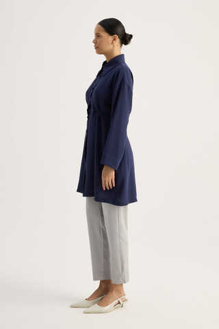 Gömlek Yaka Tunik Lacivert - 8
