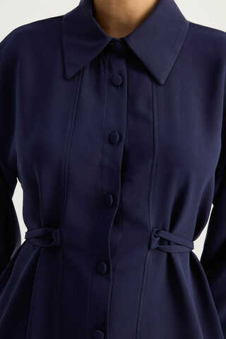 Gömlek Yaka Tunik Lacivert - 4