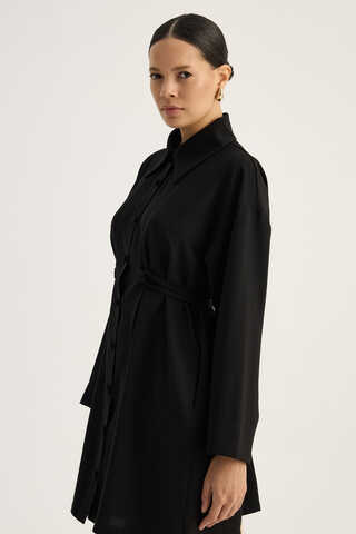 Gömlek Yaka Tunik Siyah - 3