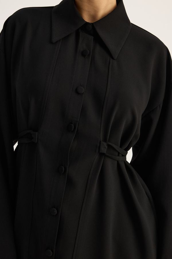 Gömlek Yaka Tunik Siyah - 10