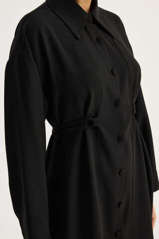 Gömlek Yaka Tunik Siyah - 11