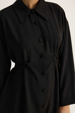 Gömlek Yaka Tunik Siyah - 12