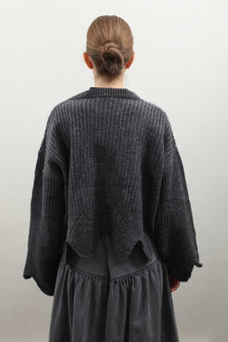 Gözenek Desenli Hırka Antrasit - 9