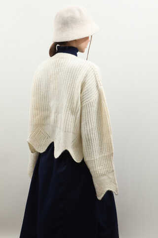 Gözenek Desenli Hırka Krem - 7