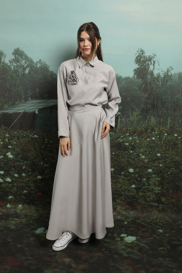 Gül Gömlek Açık Gri - 4