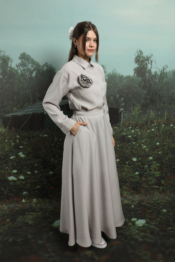 Gül Gömlek Açık Gri - 8