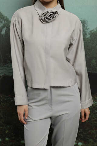 Gül Gömlek Açık Gri - 5