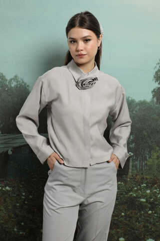 Gül Gömlek Açık Gri - 1