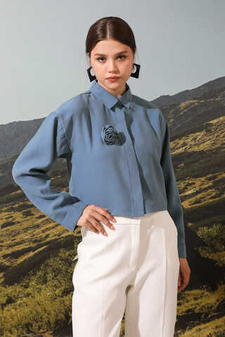 Gül Gömlek İndigo - 1