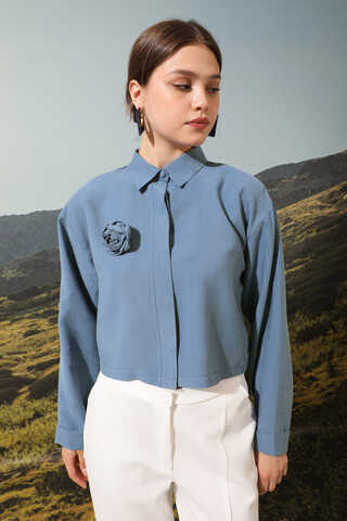 Gül Gömlek İndigo - 3