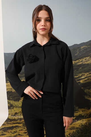 Gül Gömlek Siyah - 3