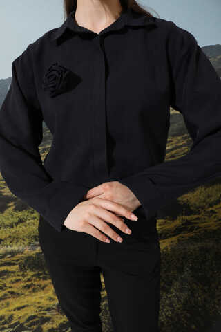 Gül Gömlek Siyah - 1