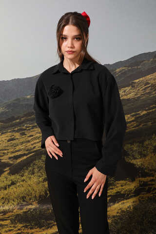 Gül Gömlek Siyah - 2