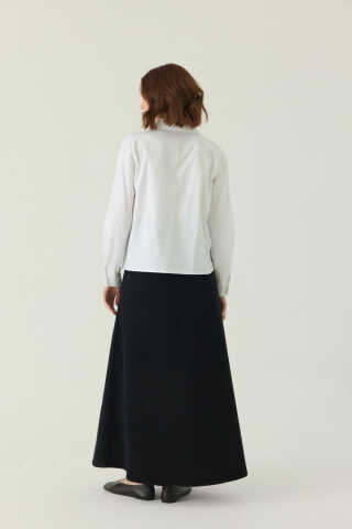 Gül Nakışlı Poplin Gömlek Beyaz - 4