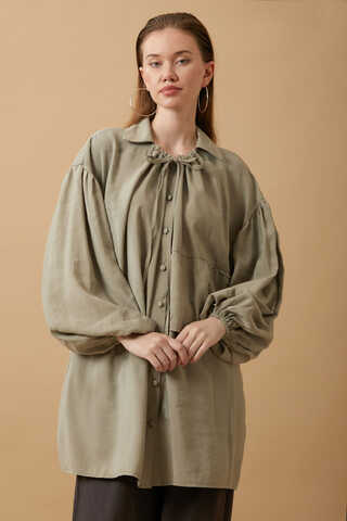 Günce Modal Shirt Light Green - 3