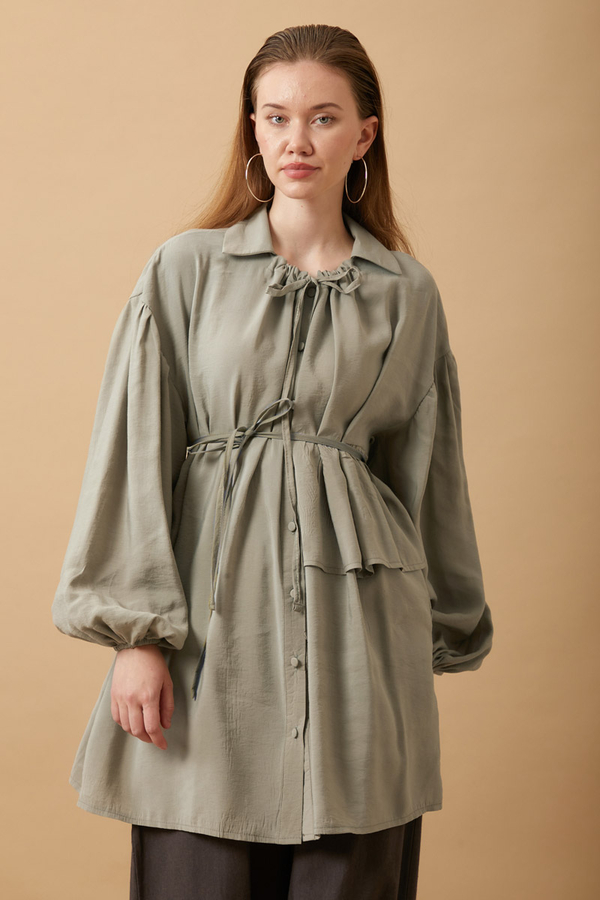 Günce Modal Shirt Light Green - 7