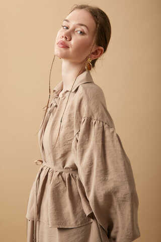 Günce Modal Shirt Beige - 9