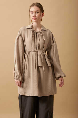 Günce Modal Shirt Beige - 4
