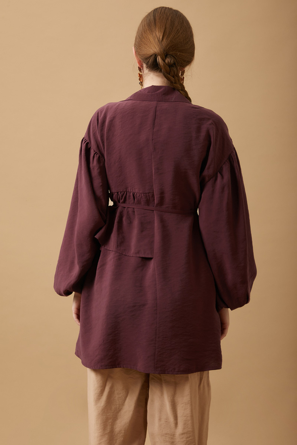 Günce Modal Shirt Burgundy  - 9