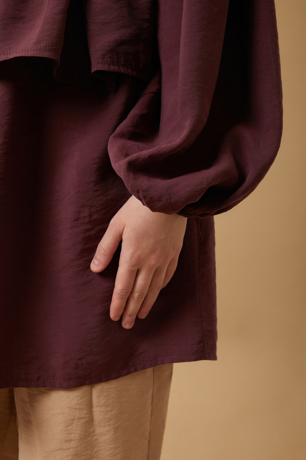 Günce Modal Shirt Burgundy  - 7