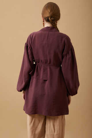 Günce Modal Shirt Burgundy  - 9