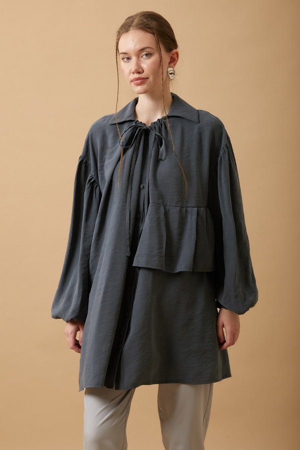 Günce Modal Shirt Charcoal - 3