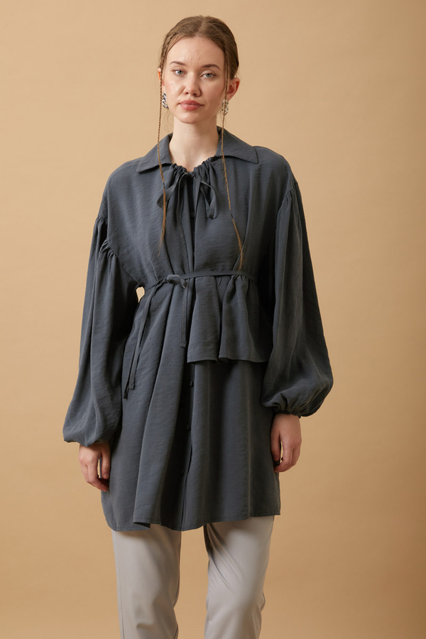 Günce Modal Shirt Charcoal - 4