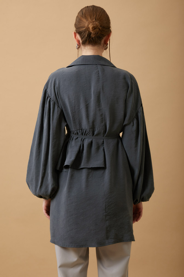 Günce Modal Shirt Charcoal - 8