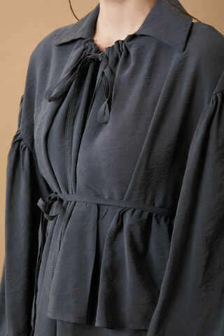 Günce Modal Shirt Charcoal - 9