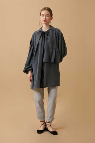 Günce Modal Shirt Charcoal - 1
