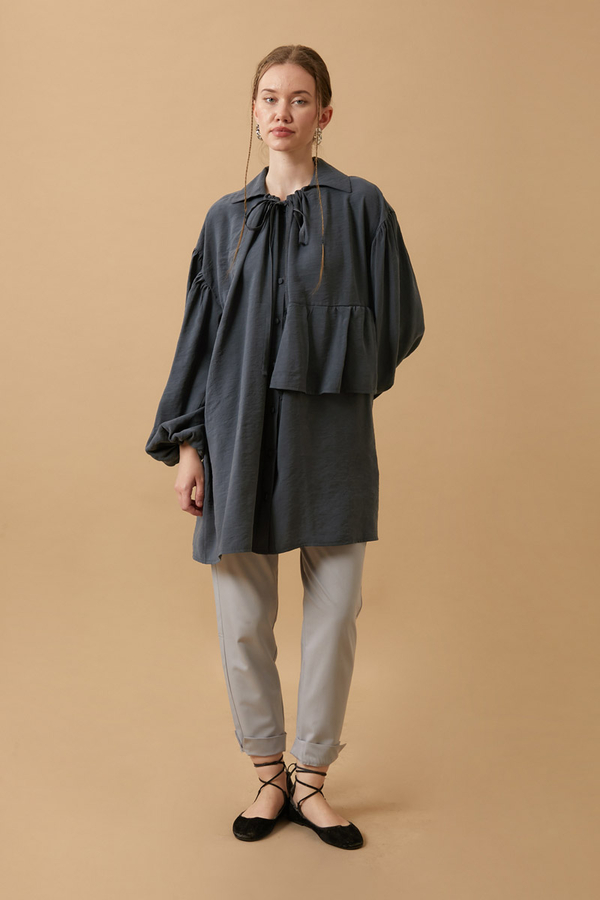 Günce Modal Shirt Charcoal - 1