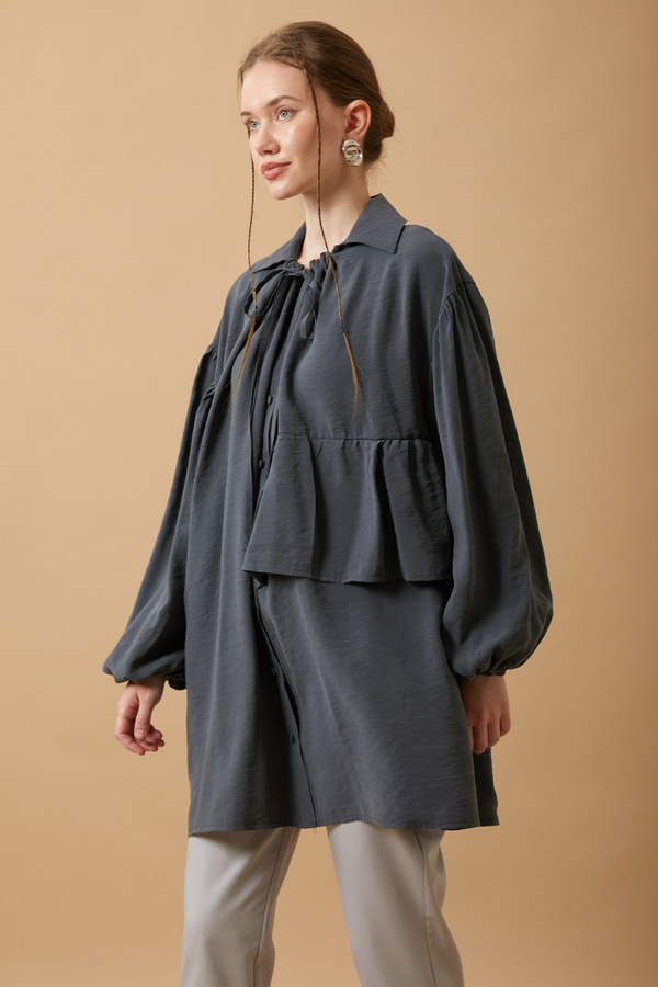 Günce Modal Shirt Charcoal - 2