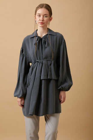 Günce Modal Shirt Charcoal - 4