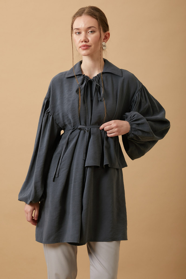 Günce Modal Shirt Charcoal - 5