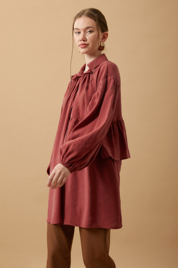 Günce Modal Shirt Dark Brick - 2