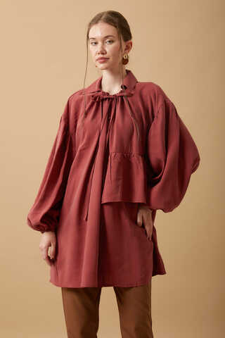 Günce Modal Shirt Dark Brick - 3