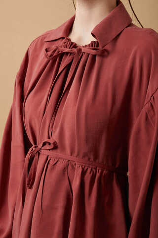 Günce Modal Shirt Dark Brick - 8