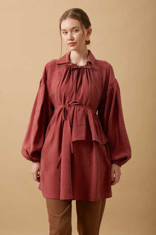 Günce Modal Shirt Dark Brick - 4